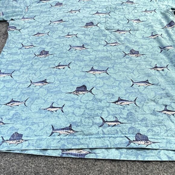 Vintage Blue Water Shirt Mens 3XL Blue Marlin Fish Fishing All Over XXXL - Picture 6 of 15